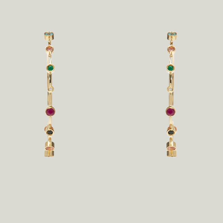 Image for La Mère Hoop Earrings With Gemstones