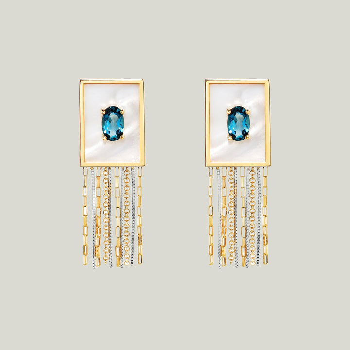 Image for Earrings With Mother Of Pearl And Topaz
