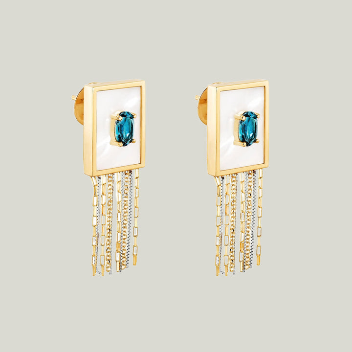 Image for Earrings With Mother Of Pearl And Topaz