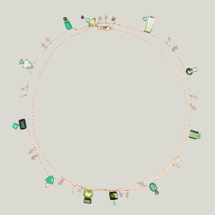 Image for Couture Necklace 18K Gold With Prasiolite, Emerald, Green Tourmaline And Diamonds