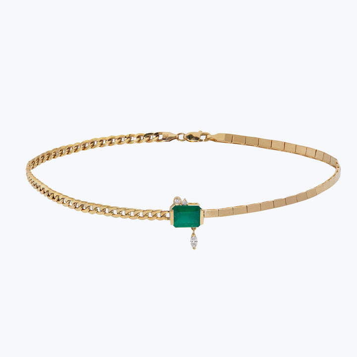 Image for La Mère Necklace 18K Gold With Emerald And Diamonds