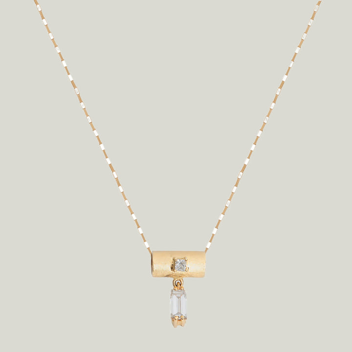 Image for La Mère Diamond And Morganite Baguette Barrel Pendant