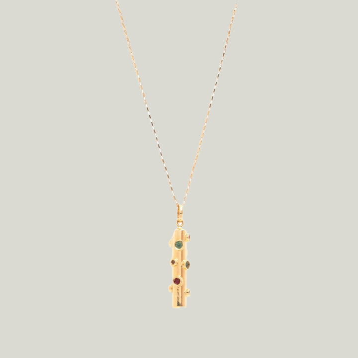 Image for Yellow Gold Pendant With Ruby, Emerald, Topaz, And Tourmaline