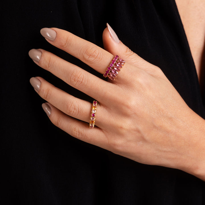 Image for Aquarela Ring 18K Gold With Pink Tourmaline And Ruby