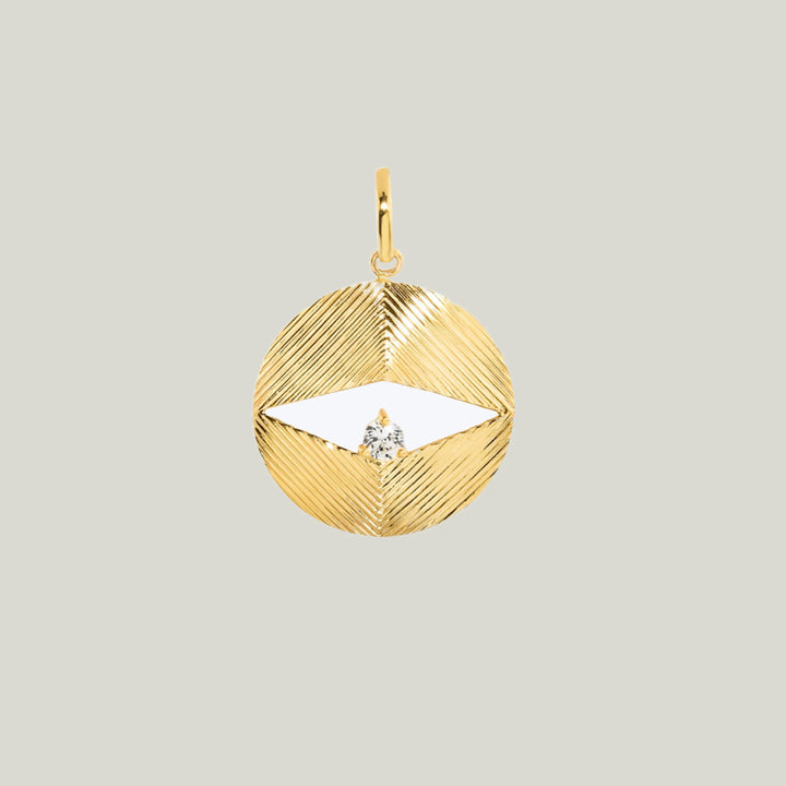Image for Curve Gold Pendant With Diamond
