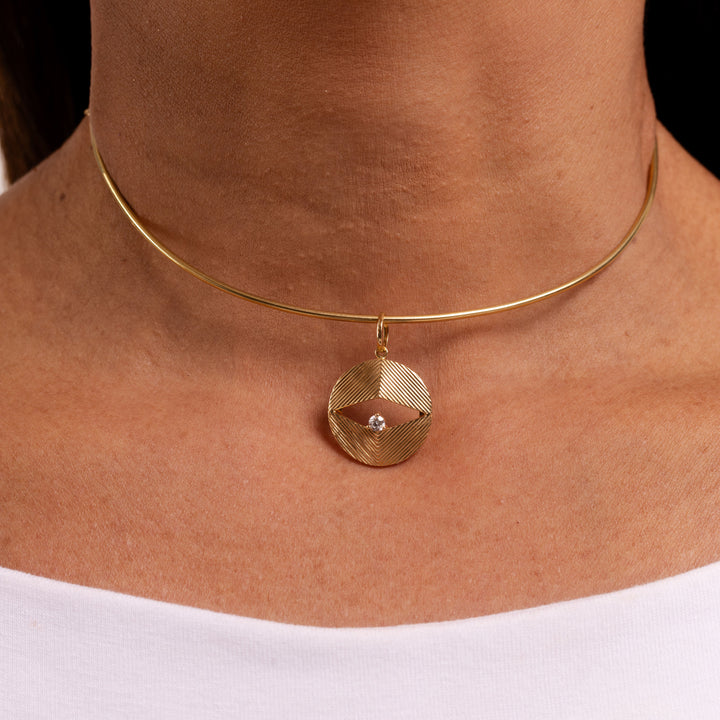 Image for Curve Gold Pendant With Diamond