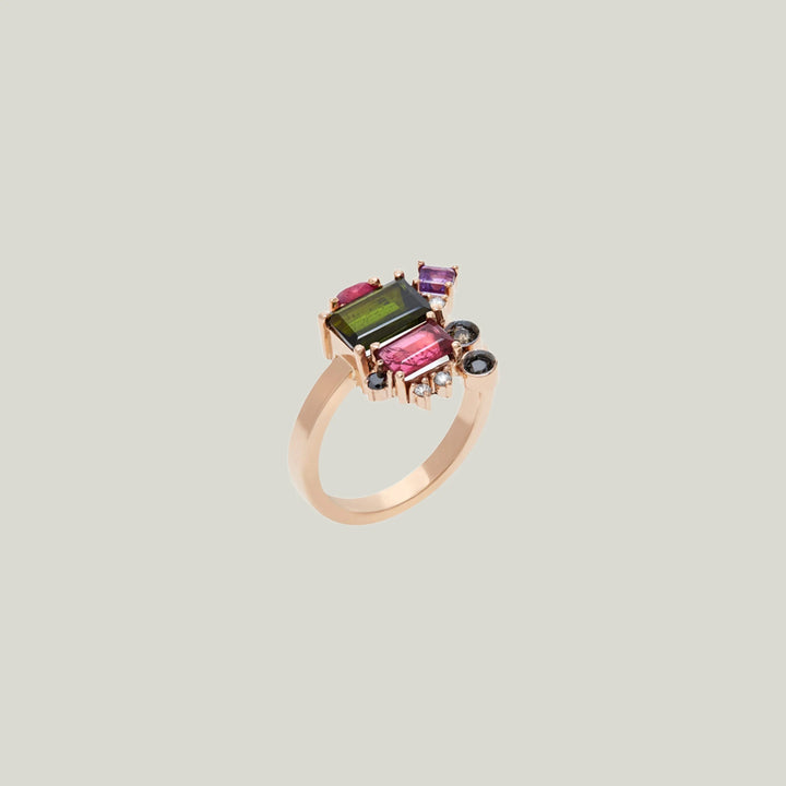 Image for Elizabeth Ring With Green And Pink Tourmaline, Ruby, Amethyst, And Diamonds