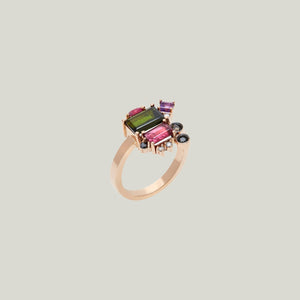 Image for Elizabeth Ring With Green And Pink Tourmaline, Ruby, Amethyst, And Diamonds