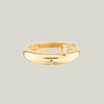 Image for Curve Yellow Gold Ring With Singular Diamond
