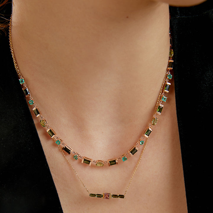 Image for La Mère Necklace With Tourmalines, Ruby, Morganiteand Emerald