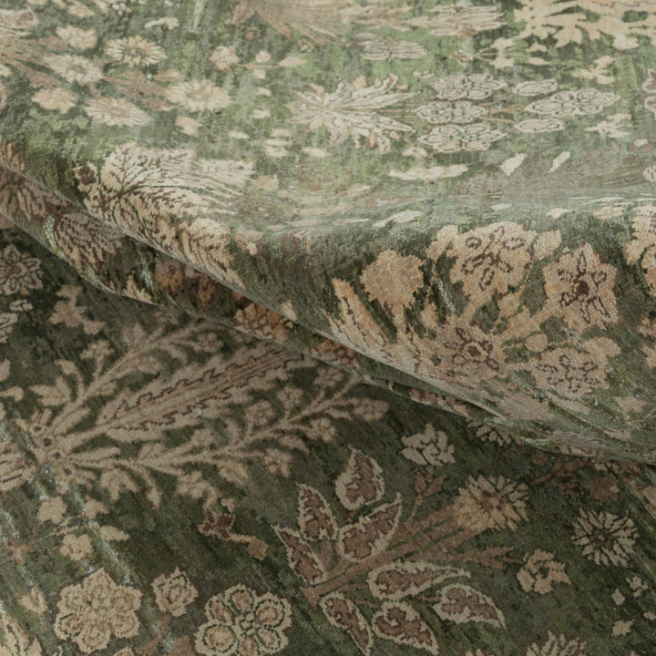 Image for Dark Gold & Green Transitional Wool Rug - 9' x 12'