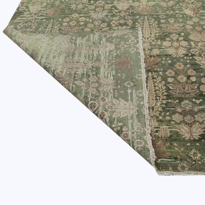 Image for Dark Gold & Green Transitional Wool Rug - 9' x 12'