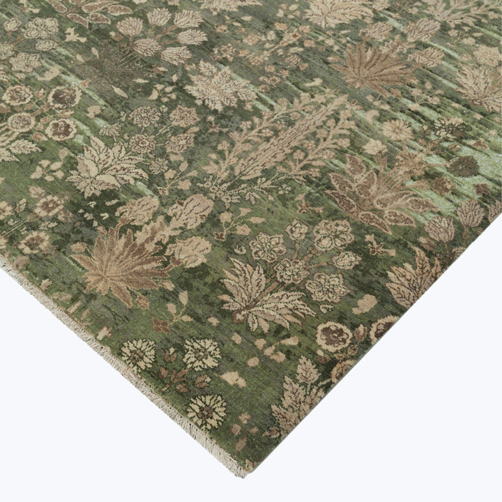 Image for Dark Gold & Green Transitional Wool Rug - 9' x 12'