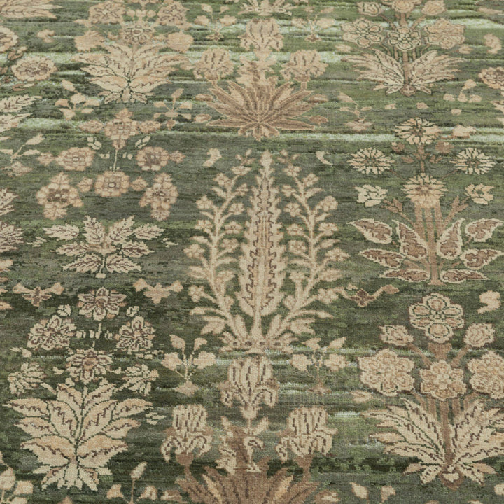 Image for Dark Gold & Green Transitional Wool Rug - 9' x 12'