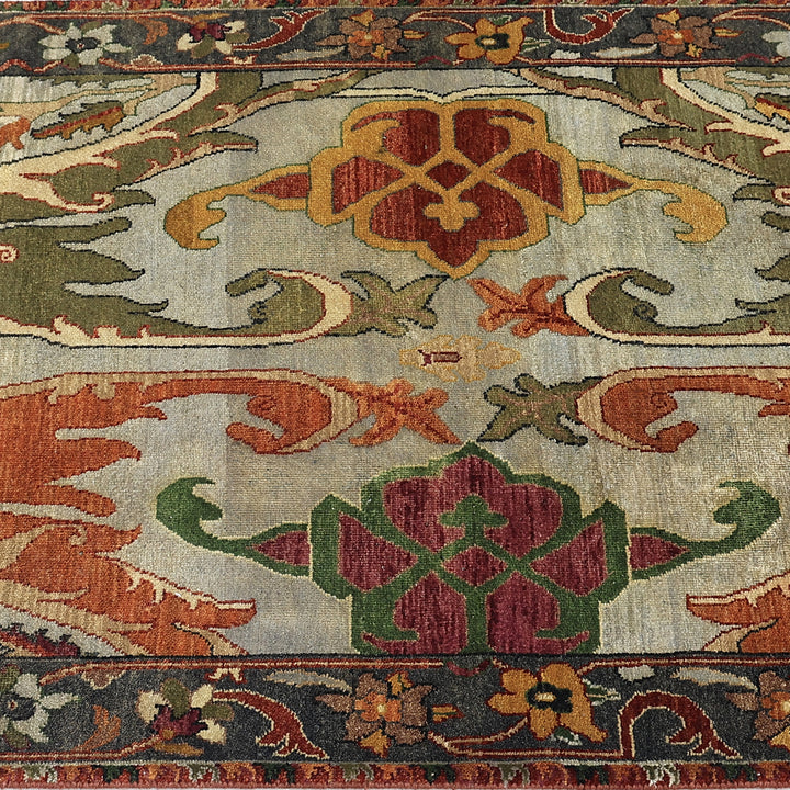 Blue & Grey Alchemy Traditional Wool Runner - 3' x 30'3"