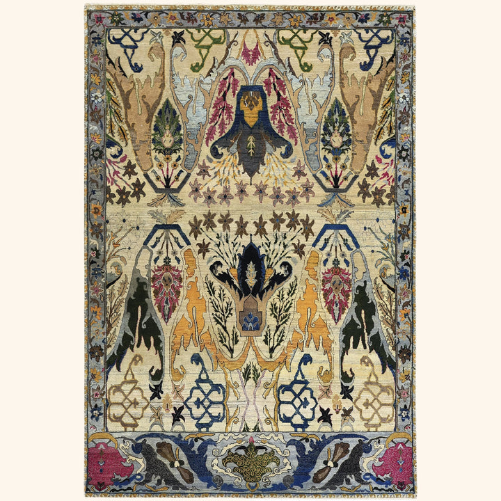 Cream Multicolored Alchemy Wool Rug - 6' x 8'
