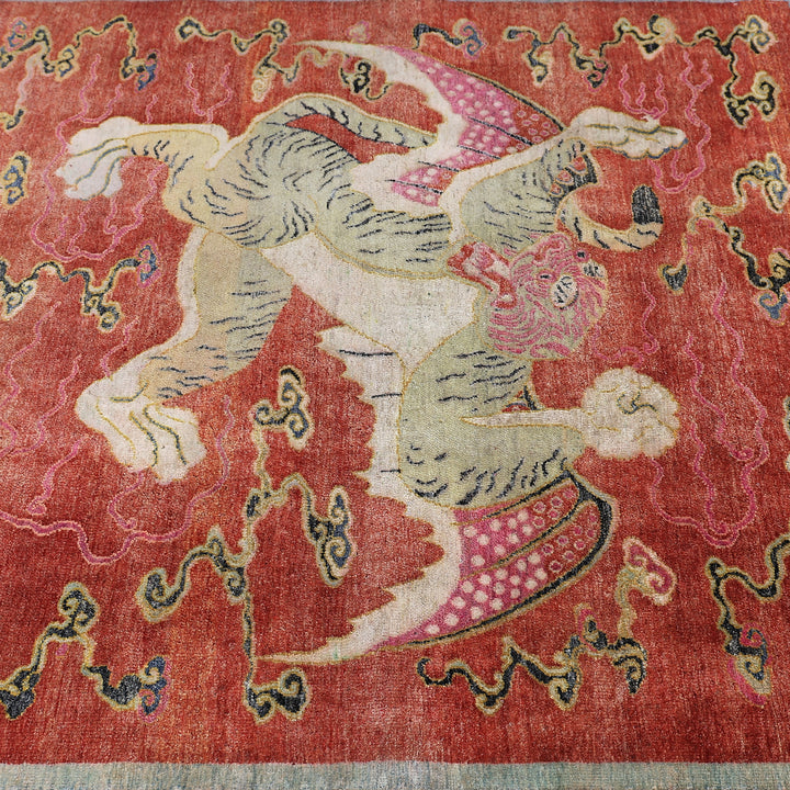 Red Alchemy Wool Linen Blend Rug - 4'11" x 5'1"