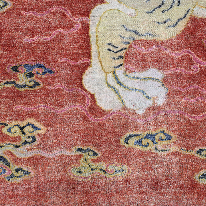 Red Alchemy Wool Linen Blend Rug - 4'11" x 5'1"