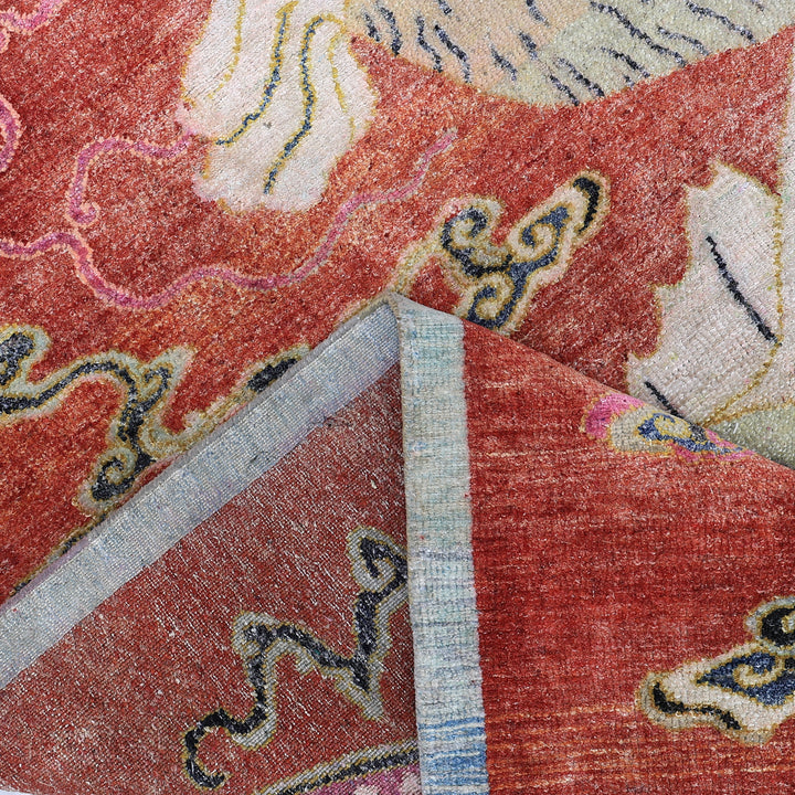 Red Alchemy Wool Linen Blend Rug - 4'11" x 5'1"