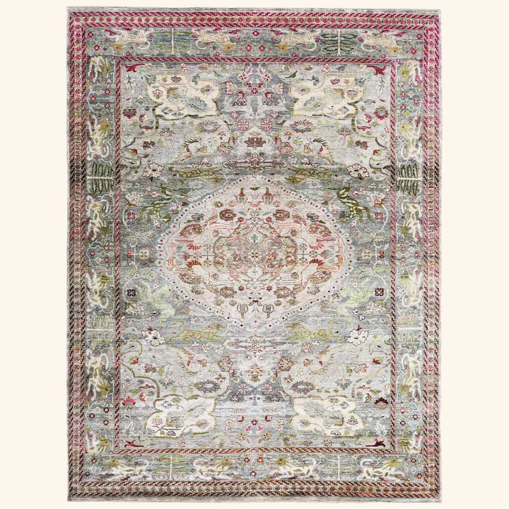 Grey Multicolored Alchemy Silk Rug - 8'10" x 11'10"