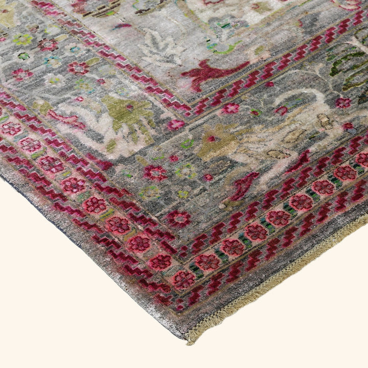 Grey Multicolored Alchemy Silk Rug - 8'10" x 11'10"