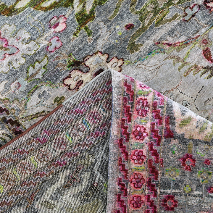 Grey Multicolored Alchemy Silk Rug - 8'10" x 11'10"