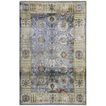 Blue & Gold Alchemy Distressed Wool Rug - 6' x 9'2"