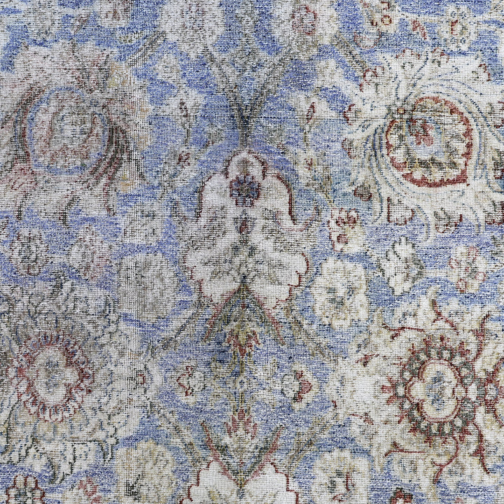 Blue & Gold Alchemy Distressed Wool Rug - 6' x 9'2"