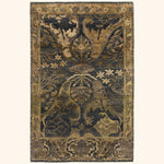 Dark Blue & Gold Alchemy Traditional Wool Rug - 4' x 6'4"