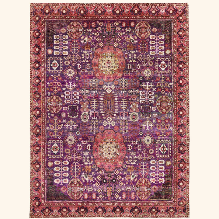 Purple & Red Alchemy Traditional Silk Rug - 8'4" x 11'4"