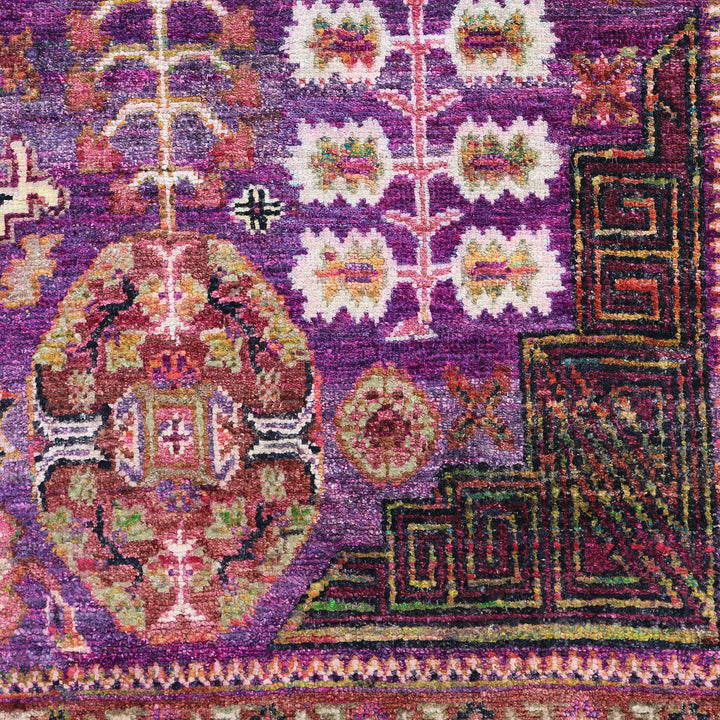 Purple & Red Alchemy Traditional Silk Rug - 8'4" x 11'4"