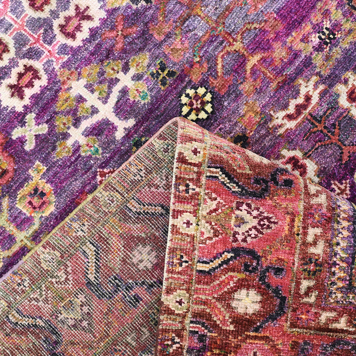 Purple & Red Alchemy Traditional Silk Rug - 8'4" x 11'4"