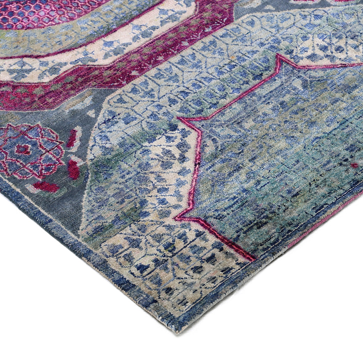 Blue & Purple Alchemy Transitional Silk Runner - 2'10" x 9'1"