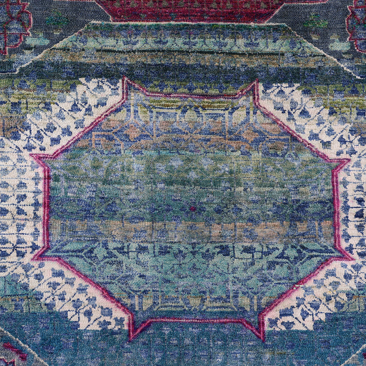 Blue & Purple Alchemy Transitional Silk Runner - 2'10" x 9'1"