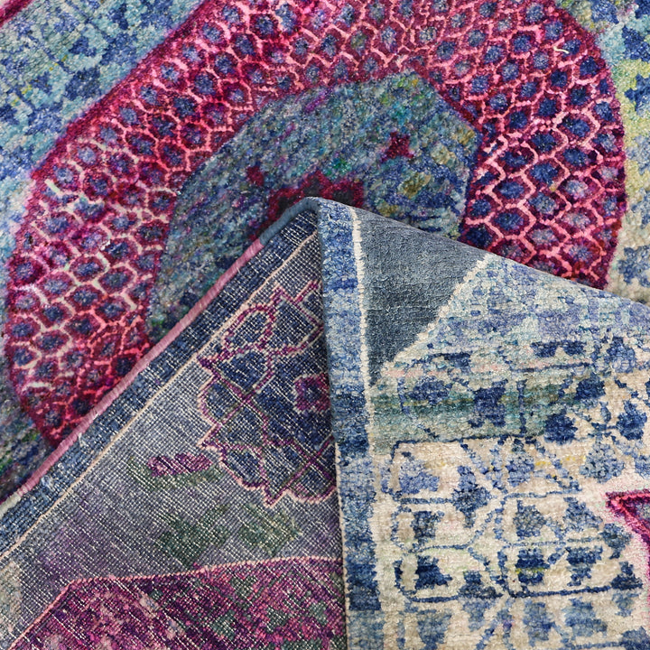 Blue & Purple Alchemy Transitional Silk Runner - 2'10" x 9'1"
