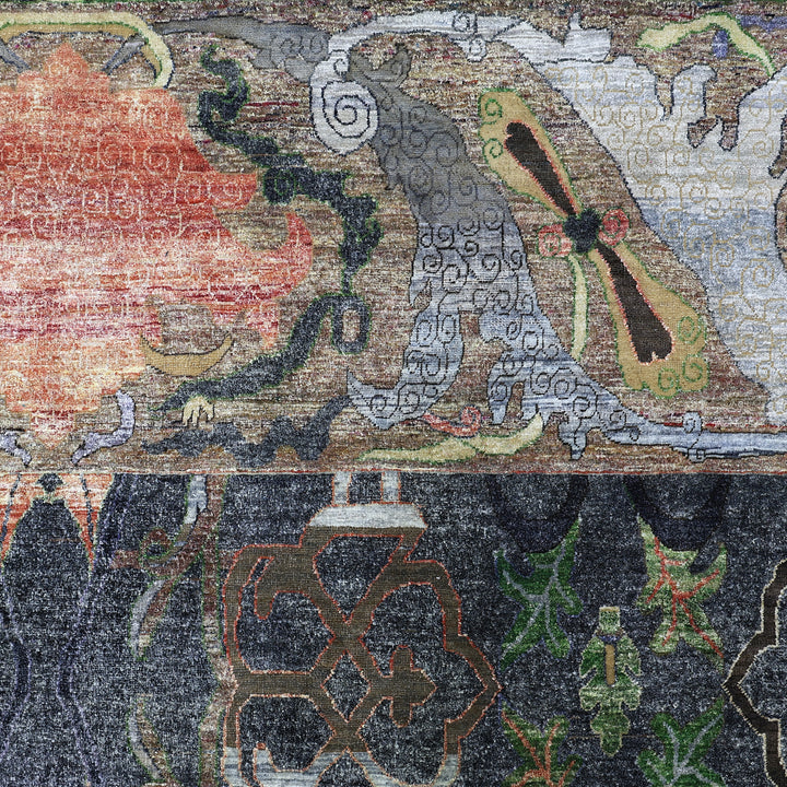 Dark Grey Multicolored Alchemy Wool Rug - 9'10" x 16'4"