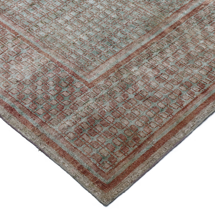 Grey & Pink Alchemy Traditional Silk Rug - 11'1" x 11'9"