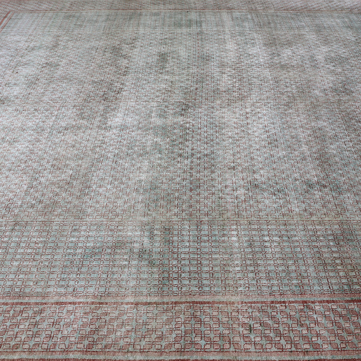 Grey & Pink Alchemy Traditional Silk Rug - 11'1" x 11'9"