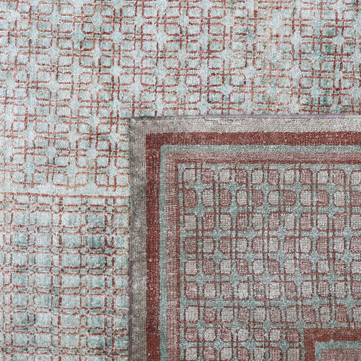 Grey & Pink Alchemy Traditional Silk Rug - 11'1" x 11'9"