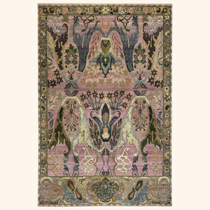 Dusty Pink Alchemy Traditional Wool Rug - 6'2" x 9'4"