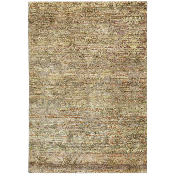 Grey & Gold Alchemy Transitional Silk Rug - 3'11" x 5'10"