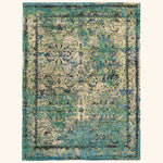 Teal & Cream Alchemy Silk Wool Blend Rug - 8'9" x 11'11"