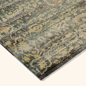 Black & Gold Alchemy Traditional Wool Rug - 5'10" x 7'3" - hover