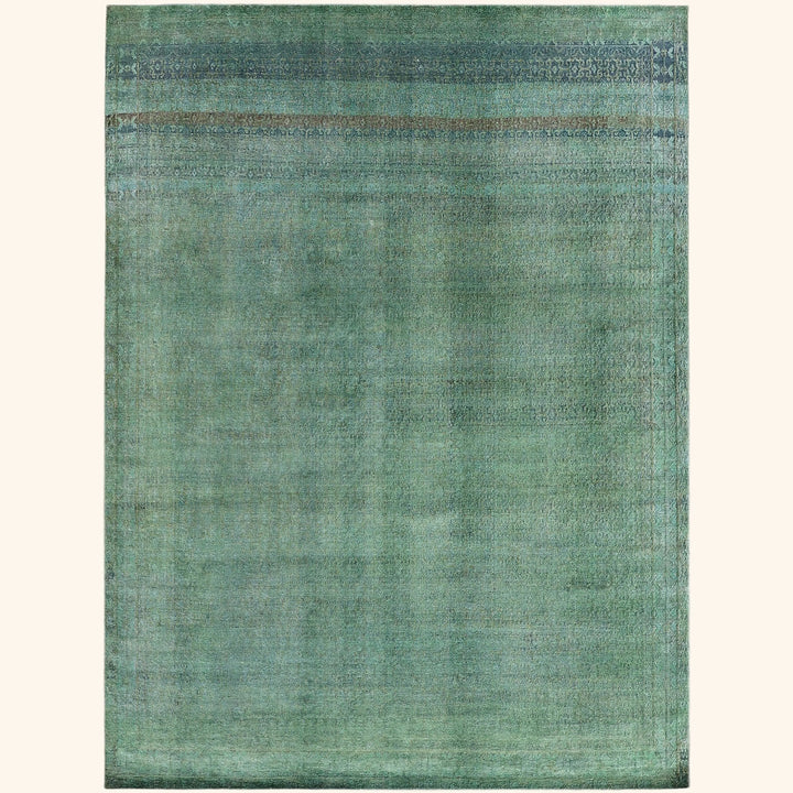 Teal Alchemy Transitional Silk Rug - 8'11" x 11'11"