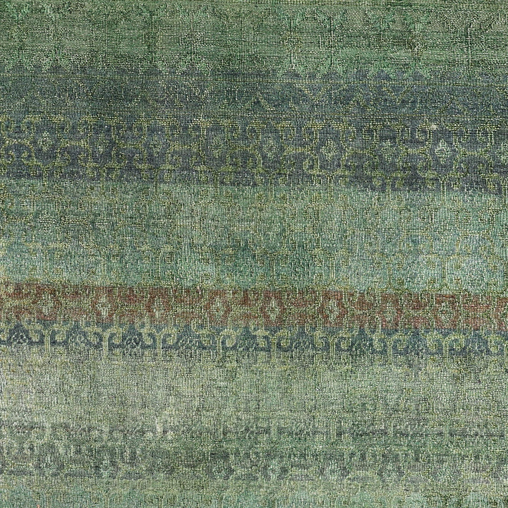 Teal Alchemy Transitional Silk Rug - 8'11" x 11'11"