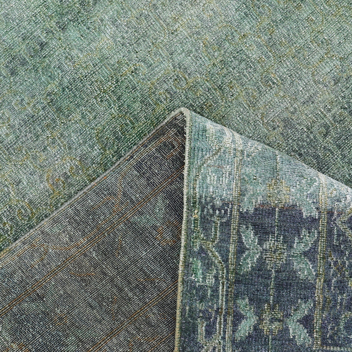 Teal Alchemy Transitional Silk Rug - 8'11" x 11'11"