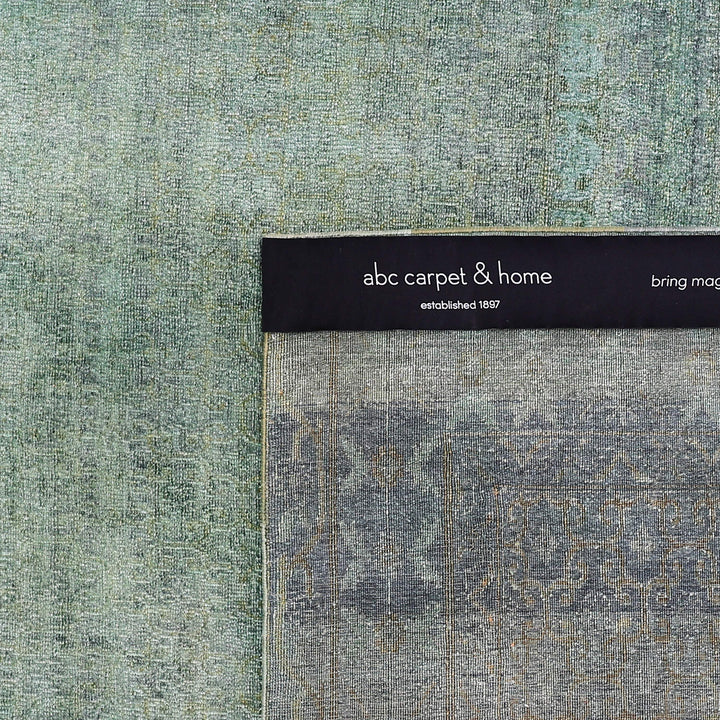 Teal Alchemy Transitional Silk Rug - 8'11" x 11'11"