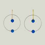 Image for 18KYG Blue Chalcedony Concentric Earrings