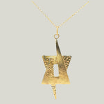 Image for 1970s 14KYG Brutalist ‘Hai’ Magen David Pendant
