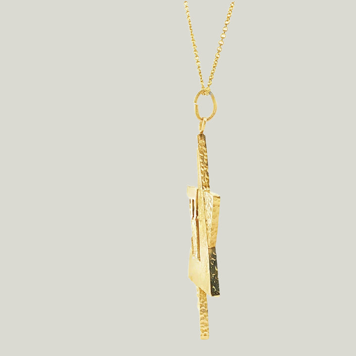 Image for 1970s 14KYG Brutalist ‘Hai’ Magen David Pendant